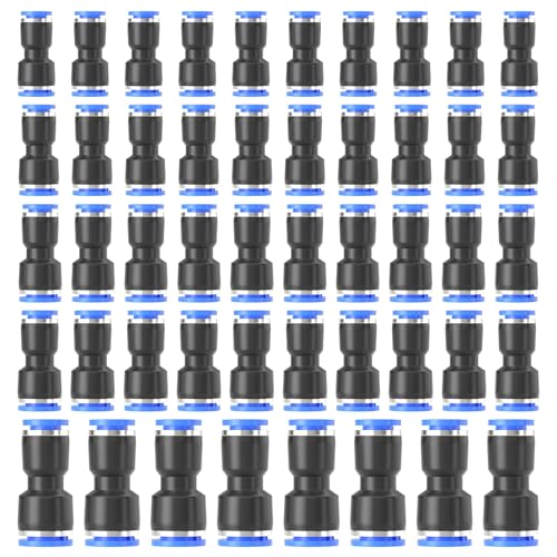 TAILONZ PNEUMATIC 1/8'' 1/4'' 5/16'' 3/8'' 1/2'' OD Straight Push to Connect Fittings Push Connectors Plastic Quick Release Connectors Air Line Fittings 50PCS - size: 1/8''OD/1/4''OD/5/16''OD/3/8''OD/1/2''OD, style: 50PCS