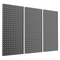 Pegboard Smith Metal Pegboard Panels 12" x 24", 3 Pack Black Wall Mounted Tool Organizer Boards, Heavy Duty Tool Storage Peg Board for Garage, Workbench, Office, Fits 1/4" Peg Hooks - style: 3 Pack Black Panels