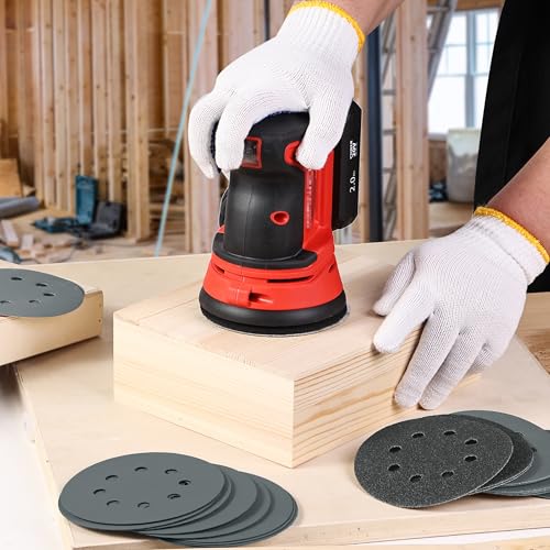 Bates Sanding Discs - 5 Inch 8 Hole, 100 Pack, Grits 60-2000, Hook and Loop, Round Sandpaper Discs - color: Black, size: 100 Pack, 60-2000 Grits