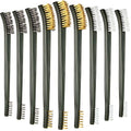 Patelai 9 Pcs Mini Wire Brush Set,Small Metal Cleaning Brushes