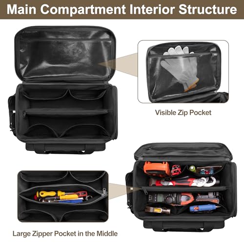 Rexmica 14-Inch Tool Bag Tool Storage Organizer Tactical Range Bag, Black - color: Black