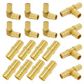 Hooshing 18 Pack 1/2" PEX Fitting Combo, Straight Coupling, Elbow, Tee Set - size: 1/2" 3 Size 18PCS