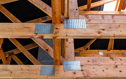 Truss Plates 3x6, 10 Pack Pronged Truss Mending Plate with Nail Teeth, Tie Plate for Roofing Wood Connector, 20 Ga Thickness - size: 3x6in -10pcs