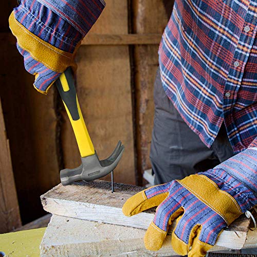 3 Piece Claw Hammer Set (20 oz, 16 oz, 8 oz) – Fiberglass Handle, Anti-Slip Grip, Polished Steel Head – Framing, Carpentry & Home Improvement Tools