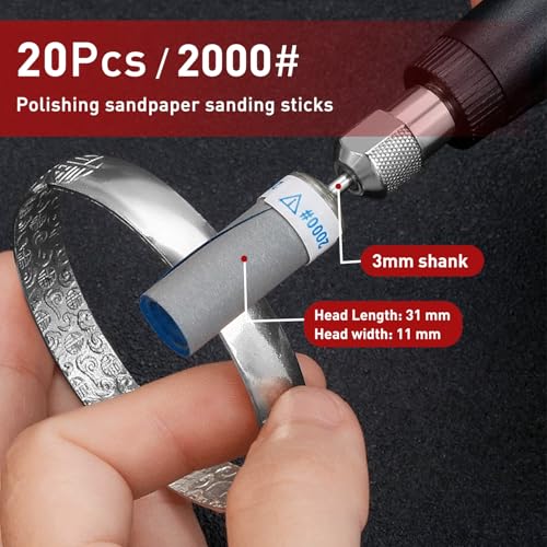 10 Pcs 400 Grit Sanding Drums for Rotary Dremel Tool - style: 2000 Grit 20 Pcs