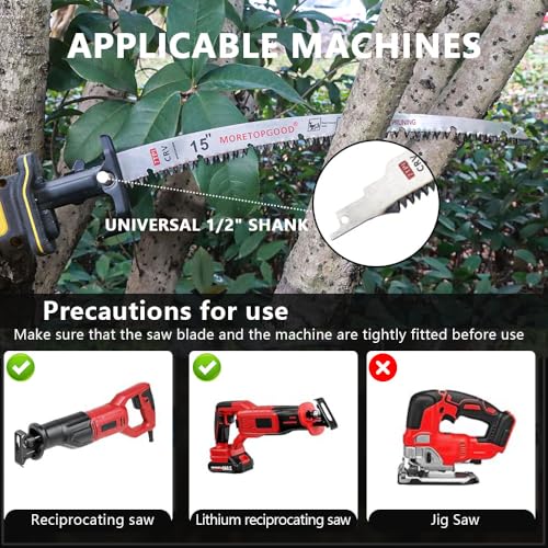15 Inch Arc Edge Reciprocating Saw Blade with U-Groove Chip Removal Design, 7TPI Japanese Teeth with Arc-Curved Saw Blades for Wood Pruning, Tree Trimming & Wood Cutting, 3‑Pack - size: 15 Inch