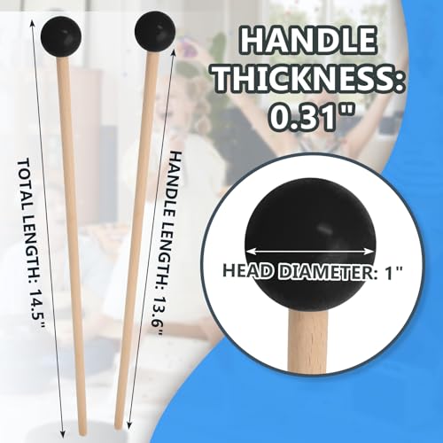 Luomorgo Steel Tongue Drum Mallets, Black, 1 Pair Percussion Mallet - color: Black