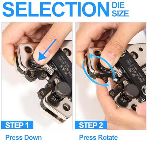 Solsop Battery Cable Crimper Tool for AWG 10, 8, 6, 4, 2, 1/0 Gauge