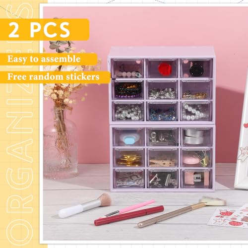 Wenqik 2 Pcs Mini Storage Drawers, Purple - color: Purple