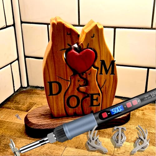 Electric Branding Iron with Temperature Display – 28Pcs 5/8" Interchangeable Letters & 2 Antlers Set for Wood, Leather, Food – Adjustable Heat Control for DIY Crafts, BBQ, Baking & Leatherworking