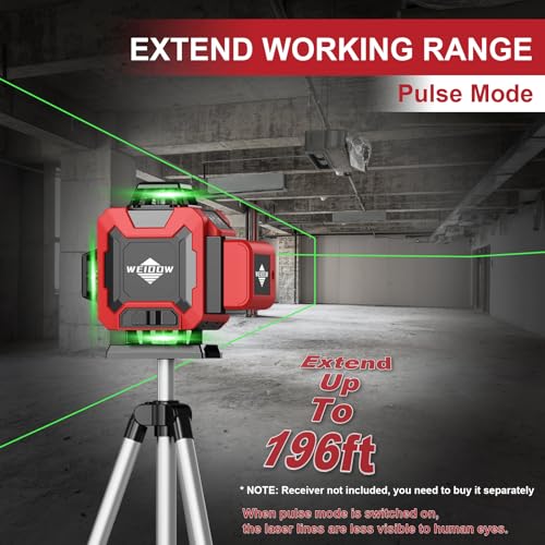 WEIDDW Laser Level 360° Green Cross Line Self Leveling Laser Measuring Tool - size: L