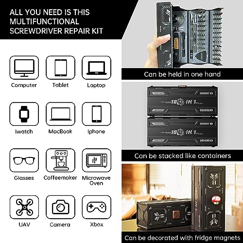 Mini Precision Manual Screwdriver Set,JAKEMY 180 in 1 Laptop Screwdriver Repair Tool Kit,Magnetic Multi-Bit Tiny Manual Screwdriver Bit Kit for DIY,Computer,PS5,Xbox,RC Car,Jewelers,Glasses,Watch,Home - color: Jm-168