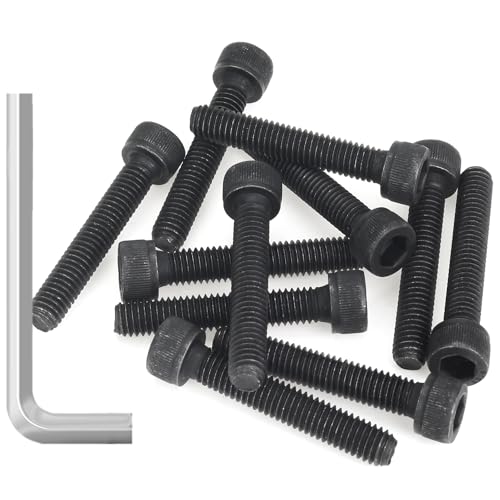 25 Pieces M6 x 35mm Socket Head Cap Screws, Thread Pitch 1.0mm, Sutemribor M6 Black Screws, 12.9 Grade Alloy Steel, Black Oxide Finish, Fully Threaded - size: M6 x 35mm, style: Socket Head