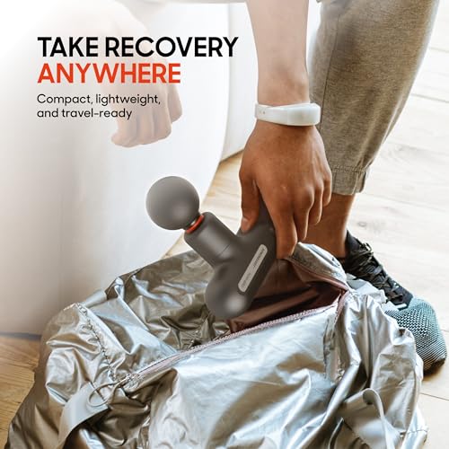 Sharper Image Powerboost Move Mini Percussion Massage Gun, Powerful & Quiet - color: Gunmetal Grey