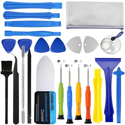 Spudger Tool Kit, 23 Pcs Cell Phone Repair Tool Kit, Pry Tools for Electronics, Metal Spudger, Plastic Pry Tool, Screwdrivers/Tweezers/Spudger Kits for iPhone, Laptop, Tablet, Computer, iPad