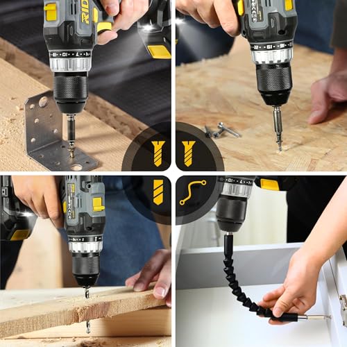 RIDA 20V Cordless Power Drill Set 1/2'' Keyless Metal Chuck 355 In-lb DIY