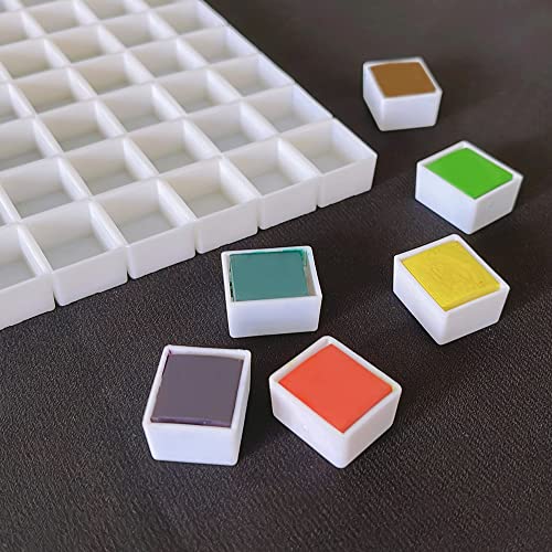 FCLUB 48PCS Refillable Empty Watercolor Half Pans, 2ml - style: 48Pcs Half pans