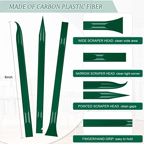 Honoson 6 Pcs Non-scratch Plastic Scraper Cleaning Tool, Green Color - color: Green Color