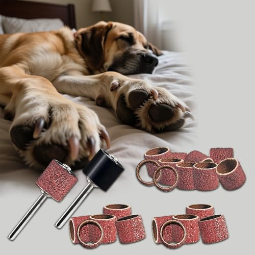22-Pack Pet Nail Grinder Replacement Kit - 60 & 100 Grit Sanding Bands - size: 1/2 Inch