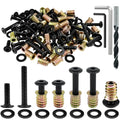 60 Sets M6 x 19/32" Threaded Insert and 4/5"＆1-1/2" Lengths Bolt for Wood - size: 1/4-20 x 19/32", 60 Sets, 4/5" & 1-1/2" Lengths