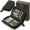 9 Pcs Manicure Set for Men & Women – Stainless Steel - color: Black