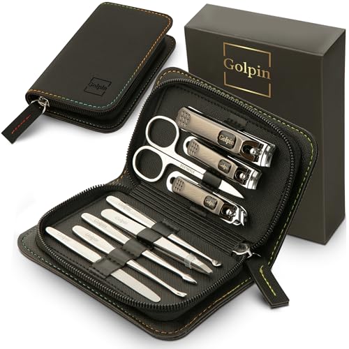 9 Pcs Manicure Set for Men & Women – Stainless Steel - color: Black