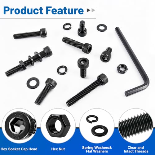 500Pcs M4 Screw Hex Socket Head Cap Bolt Kit M4x6-30mm 12.9Alloy Steel - size: G12.9 M4 500PCS