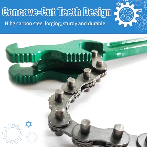3 Pcs Heavy Duty Chain Wrench, 9 Inch 12 Inch 16 Inch Adjustable Oil Filter Chain Wrench Fits 1.5 Inch to 8 Inch Diameter for Pipe Car Repair (Green)
