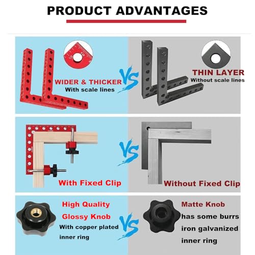 Corner Clamp for Woodworking,4pcs 5.5"x 5.5" Clamps Aluminum Alloy Positioning Squares Woodworking Tools,90 Degree Corner Clamps for Woodworking for DIY Cabinets,Picture Frames,Drawers