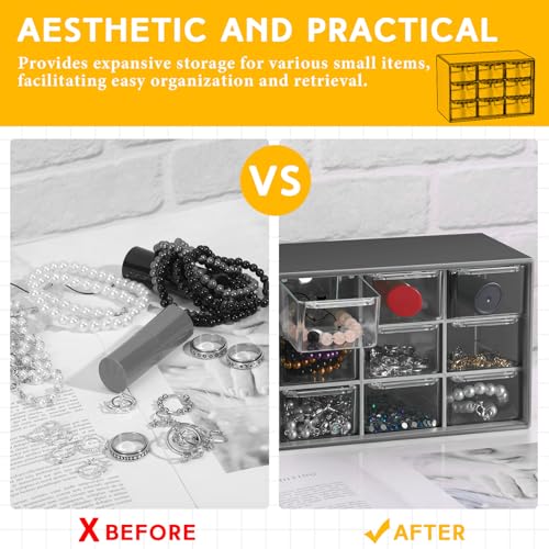 Wenqik 2 Pcs Mini Storage Drawers, Black - color: Black