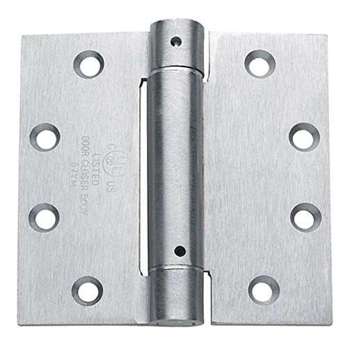 Hinge Outlet Spring Loaded Hinges - 4 Inch Square - Satin Chrome - Self Closing Adjustable - 6 Pack - color: Satin Chrome, size: 4" x 4" Square (Pack of 6)