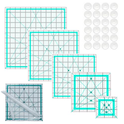 Quilting Rulers,5 Quilting Square Ruler(2.5", 5", 8.5", 10",12") - color: Dark Blue