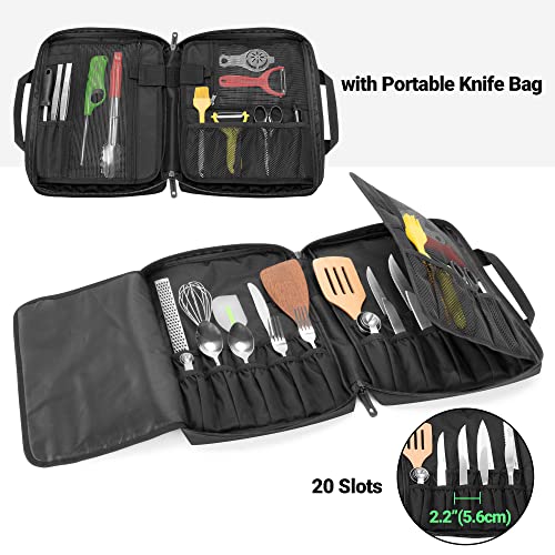 samdew Large Knife Backpack & Chef Bag, 12 + 23 Slots, Knife Not Included