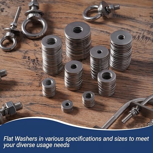 20 Pcs 1/2" Fender Washers Stainless,1/2" ID x1.43 OD x 0.1" Thick - size: 1/2" x 1.43"OD x 0.1"T