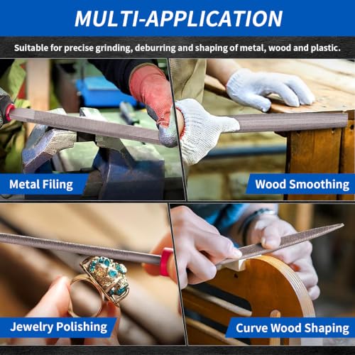 Greywolf 35 piece file set, metal files, premium T12 carbon steel flat, half-round, round, and triangular tips, plus 14 fine sanding tools and 16 sheets of sandpaper for metalworking and woodworking
