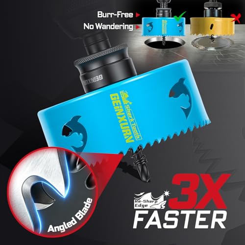 Geinxurn 4 Inch(102mm) Hole Saw, 1PC HSS Bi-Metal Hole Saw Kit with Shark Tooth Hole Cutter for Wood,Drywall, PVC Boards and Thin Metal - color: 1 PCS 4"