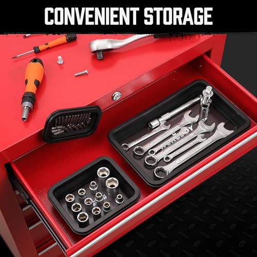 HORUSDY 3-Piece Magnetic Parts Tray Set, Tool Trays for Storage Organizer Screw, Bolts, Washers, Nuts and Small Tools. Tool Gifts for Men, Black - style: 3-Piece Magnetic Tray - Collapsible Black