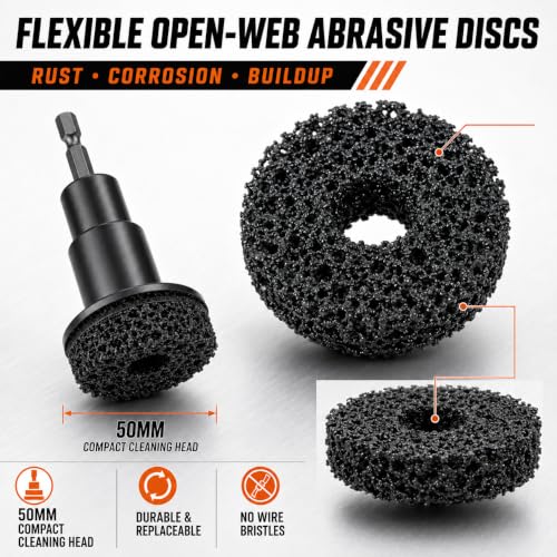 Wheel Hub Cleaning Tool Kit, 5PCS Brake Dust & Rust Removal Brush Set for Drill Attachment, Professional Scratch-Free Wire Wheel Cleaner for Car Truck Auto Hubs, Access Hard to Reach Areas