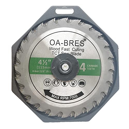 3 Pack 4-1/2-Inch 24T TCT Carbide Tipped Teeth Compact Circular Saw Blade with 3/8-Inch Arbor, General Purpose for Long-Lasting Cuts in Wood, Plastic and Composite Materials - size: 4-1/2" 24T
