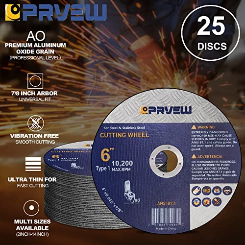 25-Pack 6 Inch Cut Off Wheels,6"x0.045"x7/8" Cutting Wheels - style: 6“x0.045"x7/8"(25-PK)
