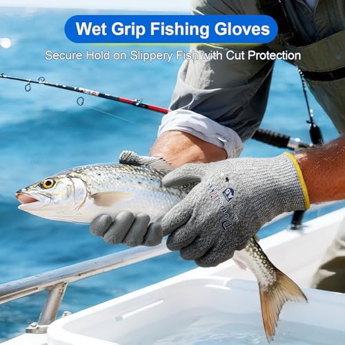 Dowellife Cut Resistant Work Gloves for Men & Women - ANSI A5 & EN388 Level 4, Breathable PU Coated, Grey Non-Marking - for Gardening, Fishing, Automotive, Construction, Wood Carving (Small, Grey) - size: Small (Pack of 2)