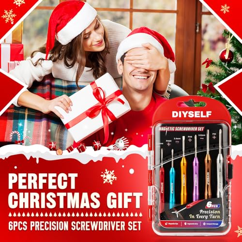 DIYSELF Small Screwdriver Set with Case, 6PCS Magnetic Eyeglass Repair Kit - color: Multicolor