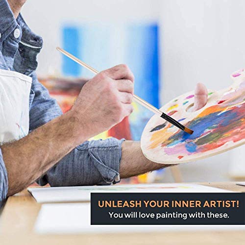 GETHPEN Angular Paint Brushes Set, Angled Paint Brush for Acrylic, 12PCS - style: Angular