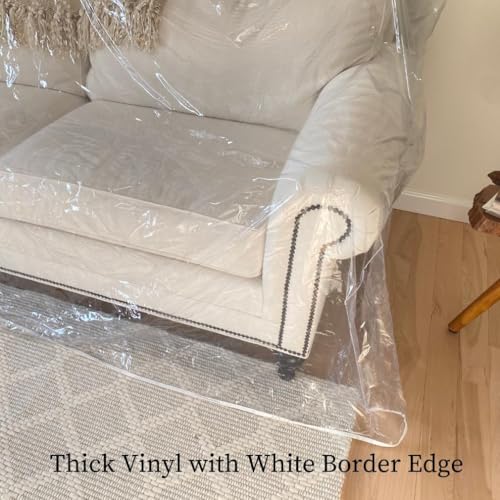 Evelots Clear Vinyl Couch Cover, Waterproof 3-Seat Sofa Protector - size: Sofa