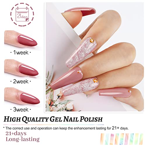 JODSONE 36 PCS Gel Nail Polish Set-32 Colors Gel Polish Kit Base Coat Glossy Matte and Glitter Top Coat Nail Polish Set Green Blue Red Pink Collection Gifts for Women - color: B02