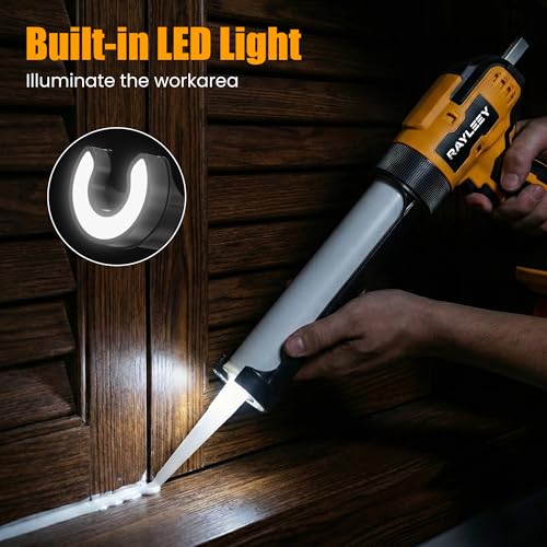 Electric Caulking Gun Compatible with Dewalt 20V Battery (without battery), Battery Powered Caulk Gun with 9pcs Caulk Remover Tool, 6 Adjustable Speeds, Dripless Silicone Gun for Filling, Sealing - color: For Dewalt 20v Battery
