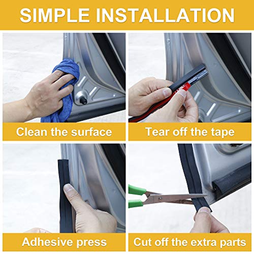 X AUTOHAUX 4m x 23mm Universal Car Z Shape Rubber Weather Waterproof Strip Seal Edge Protector