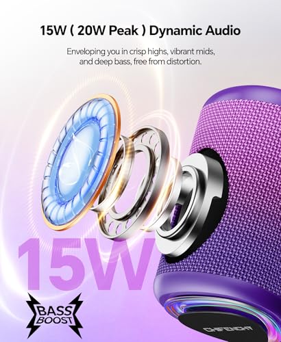 Portable Bluetooth Speaker Beach Essentials: IPX5 Waterproof for Outdoor - color: Gradient Purple