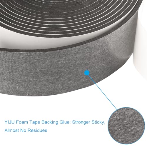 High Density Foam Tape,2 Inch Wide x 1/8 Inch Thick Door Insulation Tape,Adhesive Weather Stripping for Doors Window,Foam Seal Proofing Tape,33 Feet Long - size: 2"W x 1/8"T x 33FT