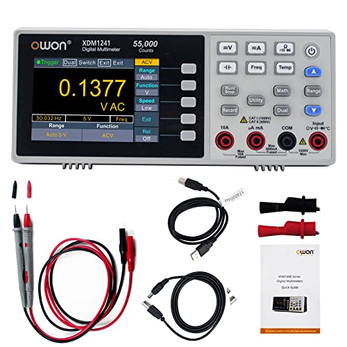 OWON XDM1241 Digital Multimeter,3.5in Desktop Multimeters, 55000 Counts LCD True RMS Temperature Tester Meter - style: XDM1241